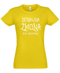 Marškinėliai moterims Geriausia žmona, geltoni kaina ir informacija | Marškinėliai moterims | pigu.lt