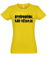 Marškinėliai moterims Vėluoju, geltoni kaina ir informacija | Marškinėliai moterims | pigu.lt