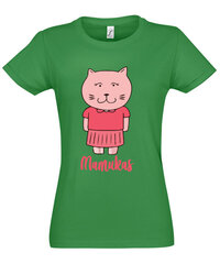 Marškinėliai moterims Mamukas, žali kaina ir informacija | Marškinėliai moterims | pigu.lt