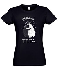 Marškinėliai moterims Teta, juodi kaina ir informacija | Marškinėliai moterims | pigu.lt