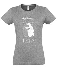 Marškinėliai moterims Teta, pilki kaina ir informacija | Marškinėliai moterims | pigu.lt