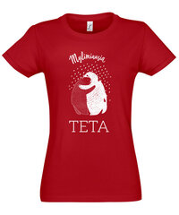 Marškinėliai moterims Teta, raudoni kaina ir informacija | Marškinėliai moterims | pigu.lt