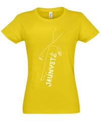 Marškinėliai moterims Jaunystė, geltoni kaina ir informacija | Marškinėliai moterims | pigu.lt