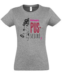 Marškinėliai moterims Pusseserės, pilki kaina ir informacija | Marškinėliai moterims | pigu.lt