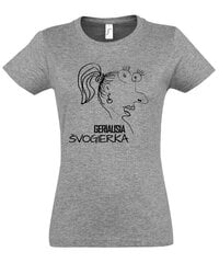Marškinėliai moterims Švogerka, pilki kaina ir informacija | Marškinėliai moterims | pigu.lt