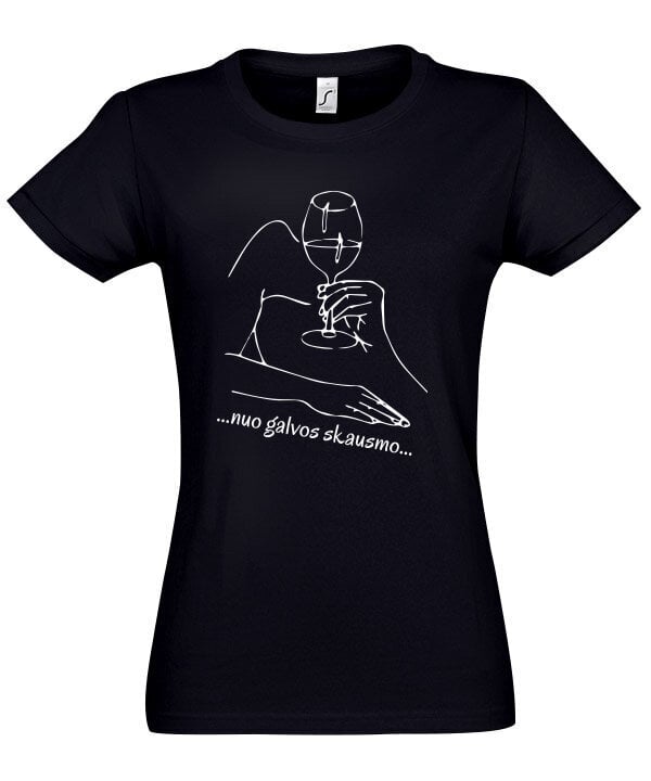 Marškinėliai moterims Nuo galvos skausmo, juodi kaina ir informacija | Marškinėliai moterims | pigu.lt