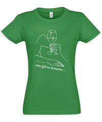 Marškinėliai moterims Nuo galvos skausmo, žali цена и информация | Футболка женская | pigu.lt
