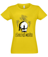 Marškinėliai moterims Iškritus iš medžio, geltoni kaina ir informacija | Marškinėliai moterims | pigu.lt
