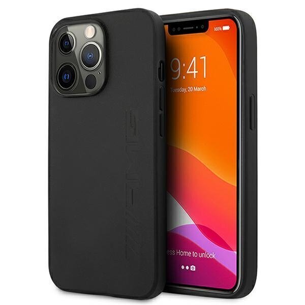 AMG AMHCP13XDOLBK Leather Back Case, skirtas Apple iPhone 13 Pro Max, juodas kaina ir informacija | Telefono dėklai | pigu.lt