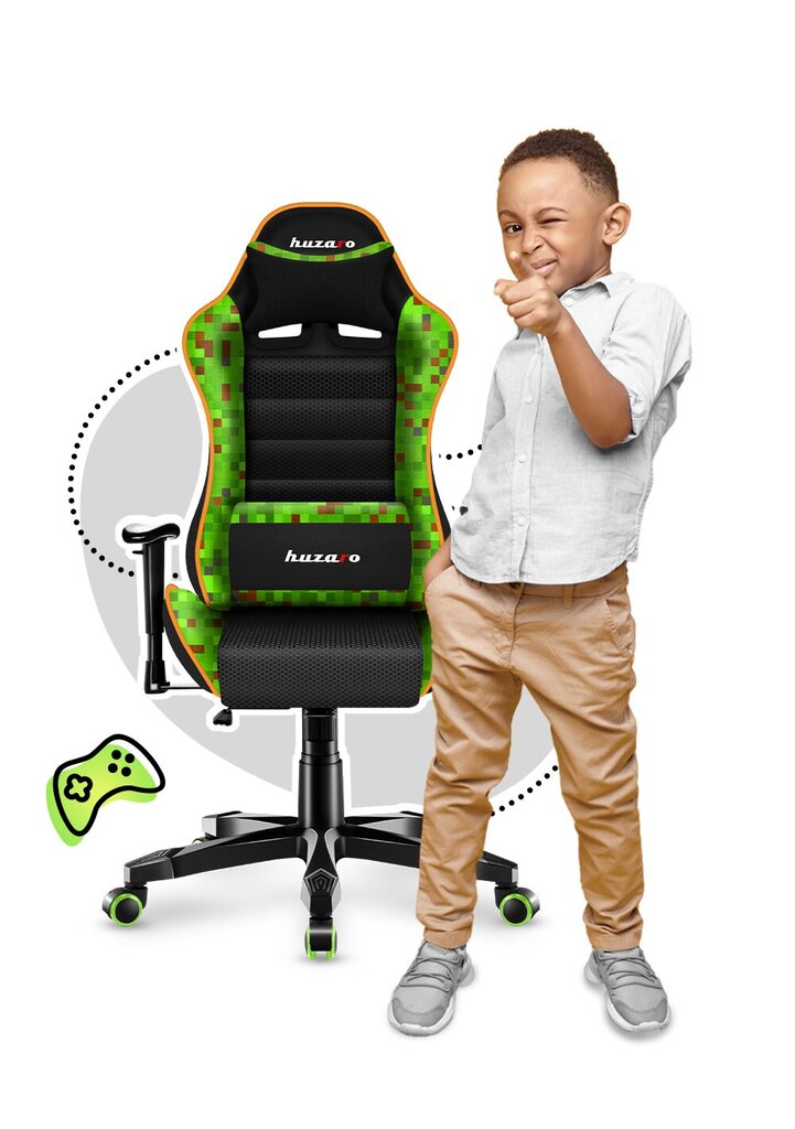 Žaidimų kėdė Huzaro Ranger 6.0 Pixel Mesh, juoda цена и информация | Biuro kėdės | pigu.lt