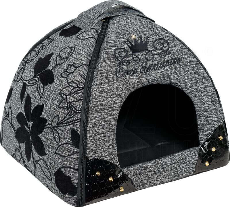 Cazo Pet House Noir pilka lova augintiniui 47x46x40cm kaina ir informacija | Guoliai, pagalvėlės | pigu.lt