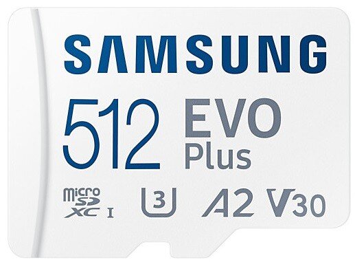 MEMORY MICRO SDXC EVO+ 512GB/V30 W/A MB-MC512KA/EU SAMSUNG цена и информация | Atminties kortelės fotoaparatams, kameroms | pigu.lt