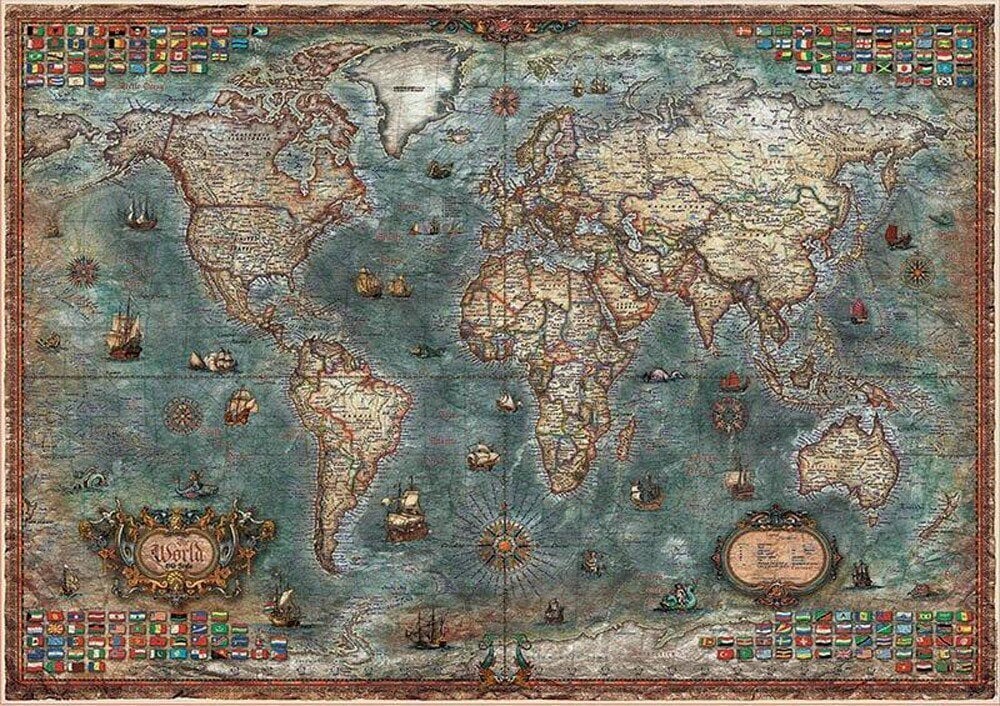 Dėlionė Istorinis pasaulio žemėlapis, 8000 detalių kaina ir informacija | Dėlionės (puzzle) | pigu.lt