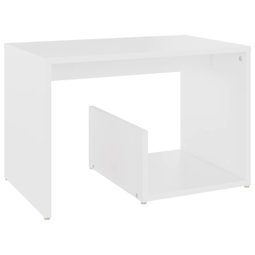 Šoninis staliukas, 59x36x38 cm, baltas kaina ir informacija | Kavos staliukai | pigu.lt