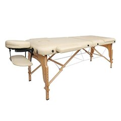 Массажный стол складной 3-х зонный, алюминий - бежевый VANGALOO цена и информация | Аксессуары для массажа | pigu.lt