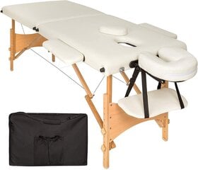 2 zonų sulankstomas masažinis stalas Vangaloo, baltas kaina ir informacija | Masažo reikmenys | pigu.lt