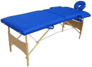2 zonų sulankstomas masažinis stalas Vangaloo, mėlynas kaina ir informacija | Masažo reikmenys | pigu.lt