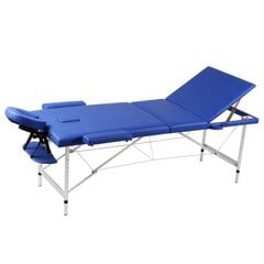 3 zonų sulankstomas masažinis stalas Vangaloo, mėlynas kaina ir informacija | Masažo reikmenys | pigu.lt