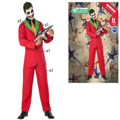 Kostumas suaugusiems Pajacas Joker Raudona kaina ir informacija | Karnavaliniai kostiumai | pigu.lt