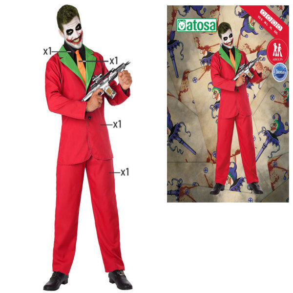Kostumas suaugusiems Pajacas Joker Raudona цена и информация | Karnavaliniai kostiumai | pigu.lt