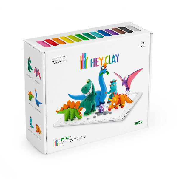 Plastilino rinkinys Hey Clay Dinos, 18 vnt. kaina ir informacija | Piešimo, tapybos, lipdymo reikmenys | pigu.lt