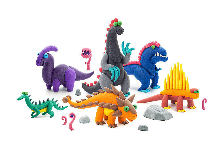 Plastilino rinkinys Hey Clay Mega Dinos, 18 vnt. kaina ir informacija | Piešimo, tapybos, lipdymo reikmenys | pigu.lt