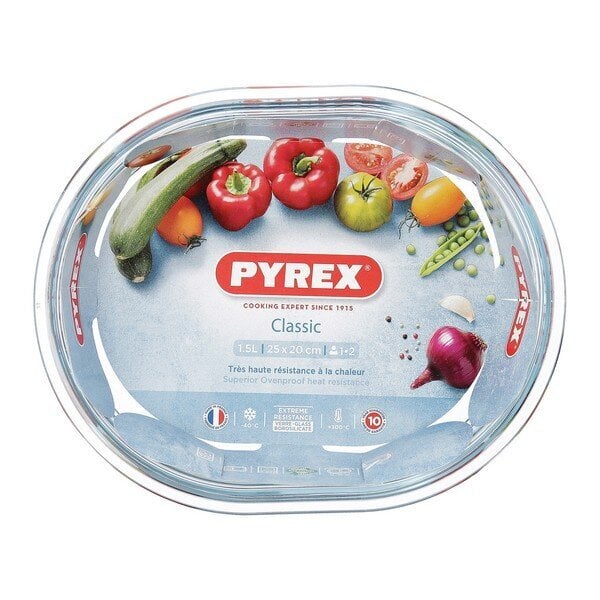 Orkaitės Indas Pyrex Classic Skaidrus stiklas 1,5 L kaina ir informacija | Kepimo indai, popierius, formos | pigu.lt