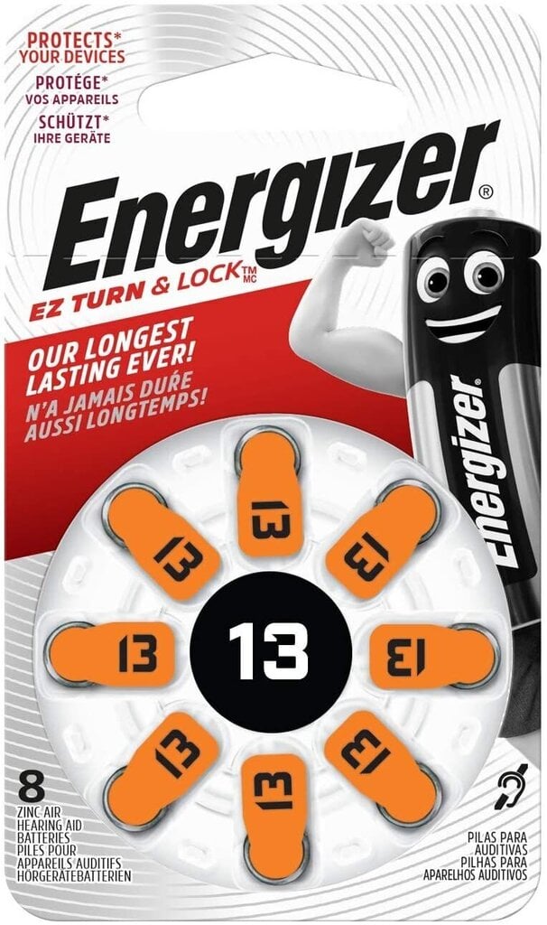 Elementai Energizer Hearing AID 13, 8 vnt kaina ir informacija | Elementai | pigu.lt