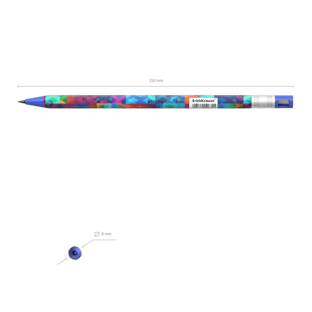 Mechaninis pieštukas ErichKrause® su drožtuku, HB (tūtoje po 24 vnt.) цена и информация | Rašymo priemonės | pigu.lt