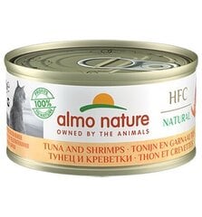 Almo Nature HFC Natural, katėms, tunas su krevetėmis, 70 g. kaina ir informacija | Konservai katėms | pigu.lt