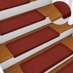 Laiptų kilimėliai, 10 vnt., tamsiai raudoni kaina ir informacija | Kilimai | pigu.lt
