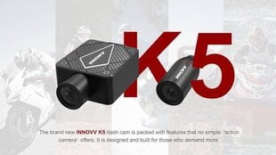 Innovv K5 vaizdo registratorius motociklui (2 kameros) kaina ir informacija | Vaizdo registratoriai | pigu.lt