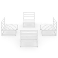 Sodo poilsio baldų komplektas, 4 dalių, baltas kaina ir informacija | Lauko baldų komplektai | pigu.lt