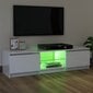 TV spintelė su LED apšvietimu, 120x30x35,5 cm, balta kaina ir informacija | TV staliukai | pigu.lt