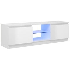 TV spintelė su LED apšvietimu, 120x30x35,5 cm, balta цена и информация |  Тумбы под телевизор | pigu.lt