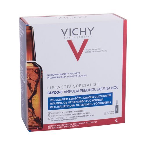 Veido ampulės Vichy Liftactiv Specialist Glyco-C Night Peel, 2x30 ml kaina ir informacija | Veido aliejai, serumai | pigu.lt