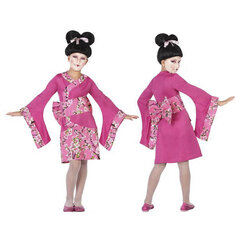 Маскарадные костюмы для детей Гейша Розовая фуксия (3 Pcs) цена и информация | Карнавальные костюмы | pigu.lt