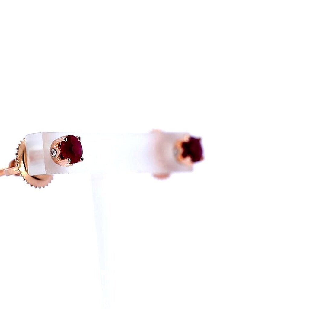 Auksiniai auskarai su rubinais moterims kaina ir informacija | Auskarai | pigu.lt