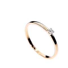 Auksinis žiedas su briliantais moterims kaina ir informacija | Žiedai | pigu.lt