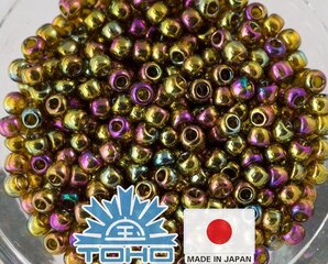 TOHO® Biseris Gold-Lustered Dk Topaz TR-11-459 11/0 (2,2 mm) 10 g. kaina ir informacija | Papuošalų gamybai, vėrimui | pigu.lt
