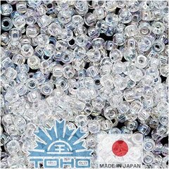TOHO® Biseris Transparent-Rainbow Crystal 11/0 (2,2 mm) 10 g. kaina ir informacija | Papuošalų gamybai, vėrimui | pigu.lt