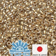 TOHO® Biseris Gold-Lined Crystal 11/0 (2,2 mm) 10 g. kaina ir informacija | Papuošalų gamybai, vėrimui | pigu.lt