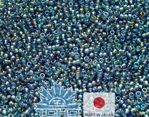 Бисер TOHO® Seed Beads Gold-Lined Rainbow Lt Sapphire 11/0 (2,2 мм), 10 г. цена и информация | Принадлежности для изготовления украшений, бисероплетения | pigu.lt