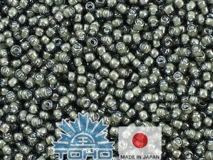 TOHO® Biseris Inside-Color Black Diamond/White-Lined 11/0 (2,2 mm) 10 g. kaina ir informacija | Papuošalų gamybai, vėrimui | pigu.lt