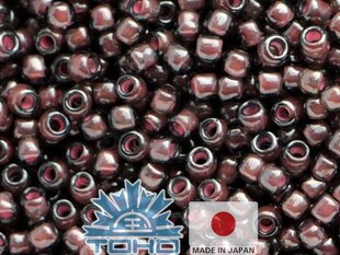 TOHO® Biseris Inside-Color Lustered Black Diamond/Pink-Lined 11/0 (2,2 mm) 10 g. kaina ir informacija | Papuošalų gamybai, vėrimui | pigu.lt