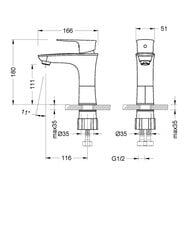 Смеситель для умывальника монолитный Lemark LM0206C NERO, хром (10 лет гарантии) цена и информация | Смесители | pigu.lt