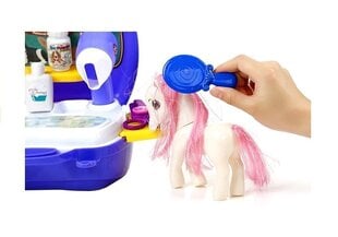Žaislinis gyvūnų priežiūros rinkinys lagaminėlyje su poniu kaina ir informacija | Žaislai mergaitėms | pigu.lt