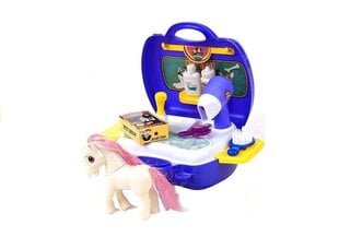 Žaislinis gyvūnų priežiūros rinkinys lagaminėlyje su poniu kaina ir informacija | Žaislai mergaitėms | pigu.lt