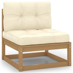 Trivietė sofa su pagalvėlėmis, ruda kaina ir informacija | Lauko kėdės, foteliai, pufai | pigu.lt