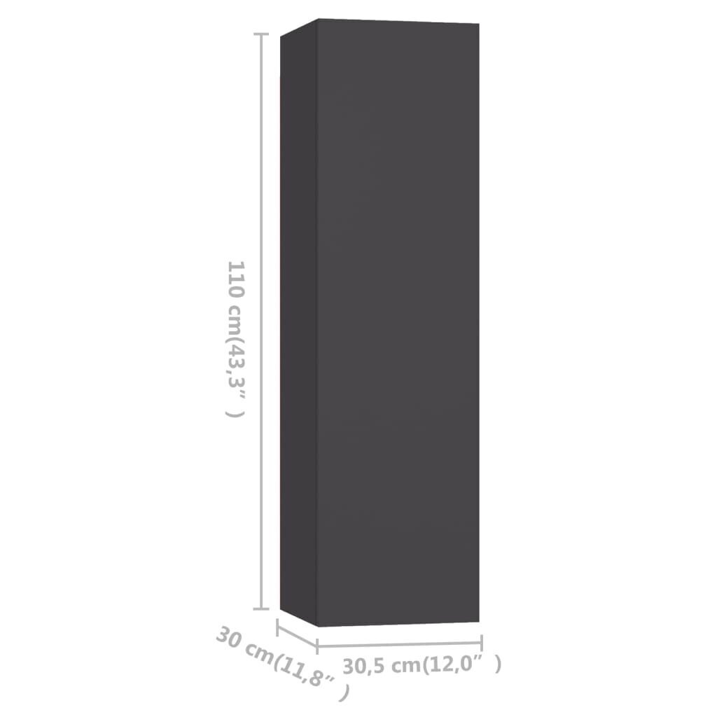 Televizoriaus spintelės, 30,5x30x110 cm, 4 vnt, pilkos kaina ir informacija | TV staliukai | pigu.lt